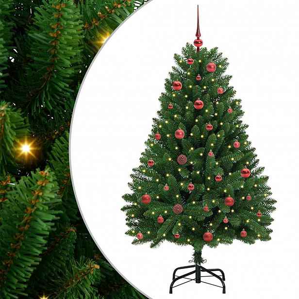 vidaXL Umělý vánoční stromeček 150 cm 150 LED Teplá bílá PVC a ocel