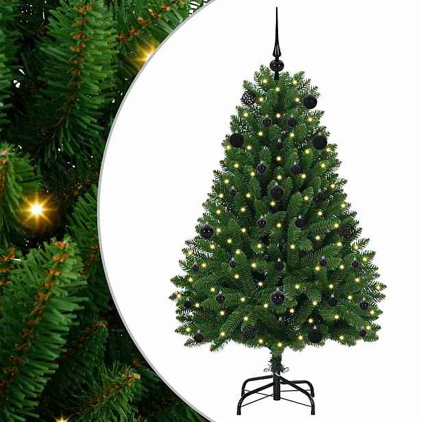 vidaXL Umělý vánoční stromeček 150 cm 150 LED Teplá bílá PVC a ocel