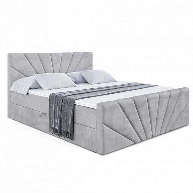 ALTDECOR AMERICKÁ postel MILTIO-Z – 200 x 200 cm – H3 – světle šedá