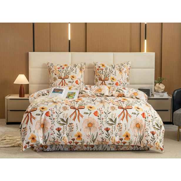 Povlečení z mikrovlákna FLORAL RIBBON krémové Rozměr povlečení: 70 x 90 cm | 140 x 220 cm