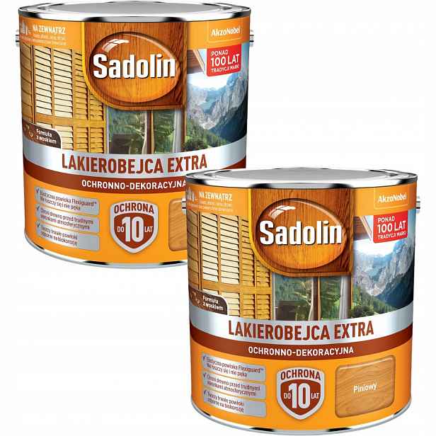 Sada Sadolin Extra 2x2,5L Ochranný Lak Na Dřevo Piniový 5L