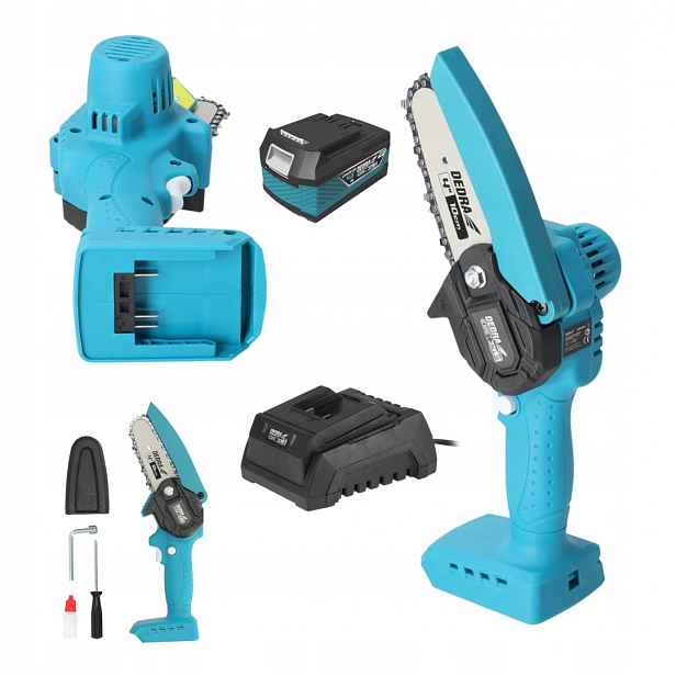 Set Mini pila na větve 18V, 4" Dedra Sas+all DED6984 DED7034 Nabíječka