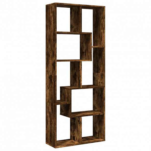 vidaXL Knihovna/dělící stěna kouřový dub 67x25x161,5 cm kompozit