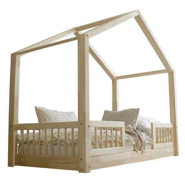 Petits-meubles DOMEČKOVÁ POSTEL 90/200 Iris Přírodní dřevo