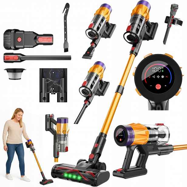 6V1 Bezdrátový Vysavač 550W 3 Režimy Sání Hepa Filtr Pro Domácnost