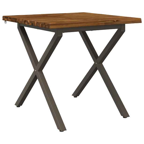vidaXL 80 x 80 x 75 cm Masivní akátové dřevo Přirozená a kávová