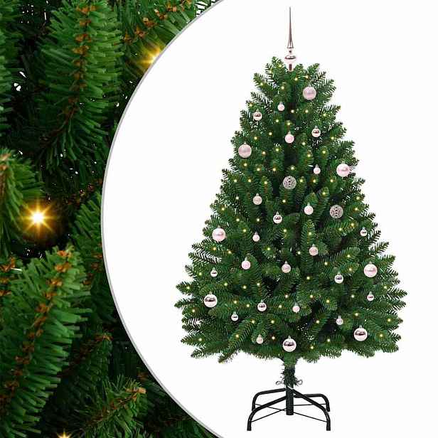 vidaXL Umělý vánoční stromeček 150 cm 150 LED Teplá bílá PVC a ocel