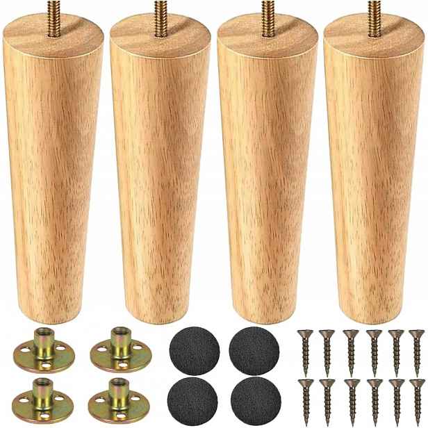 4 X Nohy Ke Stolu Dřevěné Nohy 20 CM Pevné, Stabilní, Velká Nosnost Pro Nábytek