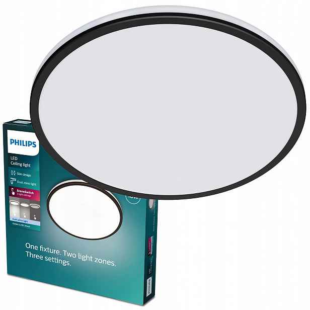 Stropní Svítidlo Led Stropní Svítidlo na omítku Ozziet 18W 4000K 30cm Černá Philips