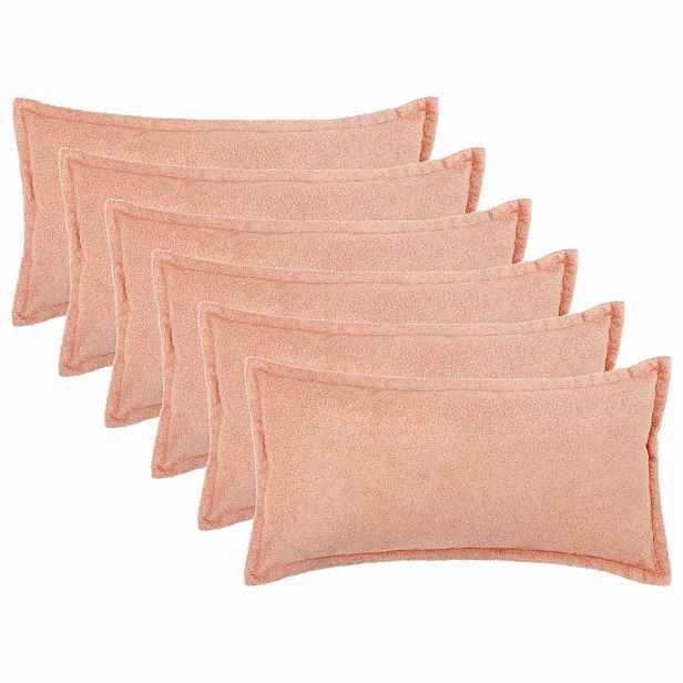 vidaXL Povlak na polštář 6 pcs HOUTEN Růžová 40 x 80 cm Bouclé