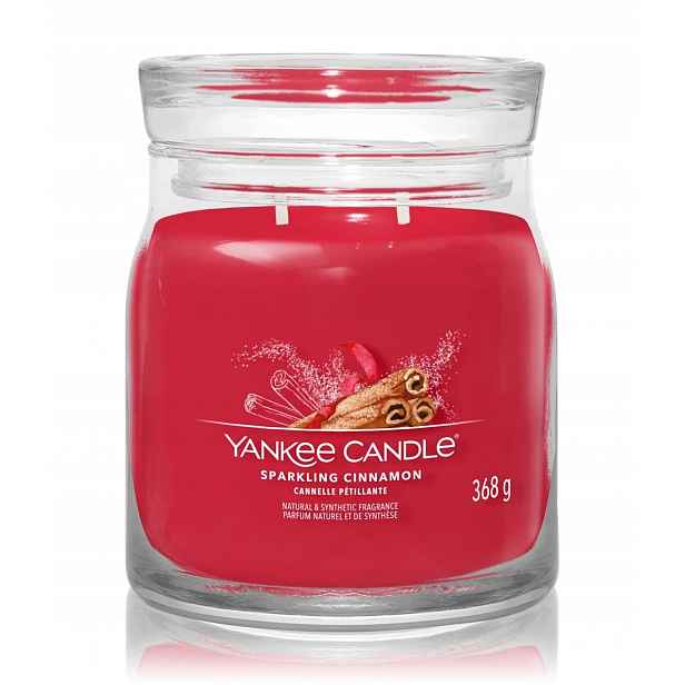Yankee Candle Sparkling Cinnamon střední sójová svíčka se dvěma knoty 368 g
