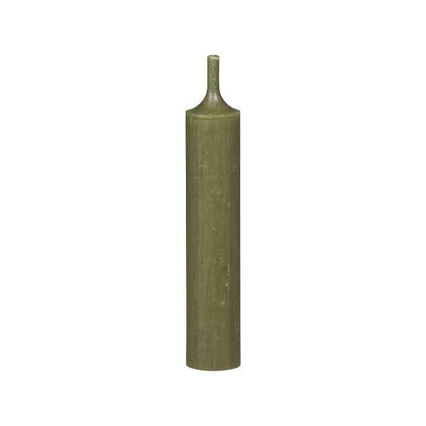Zelená olivová úzká krátká svíčka Short dinner olive - Ø 2 *11cm / 4.5h Chic Antique