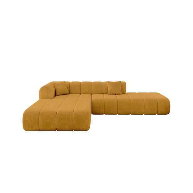 ALTDECOR ROHOVÁ SEDAČKA s otomanem, levá BILA-L 289x176x71 Hořčicová Manšestr