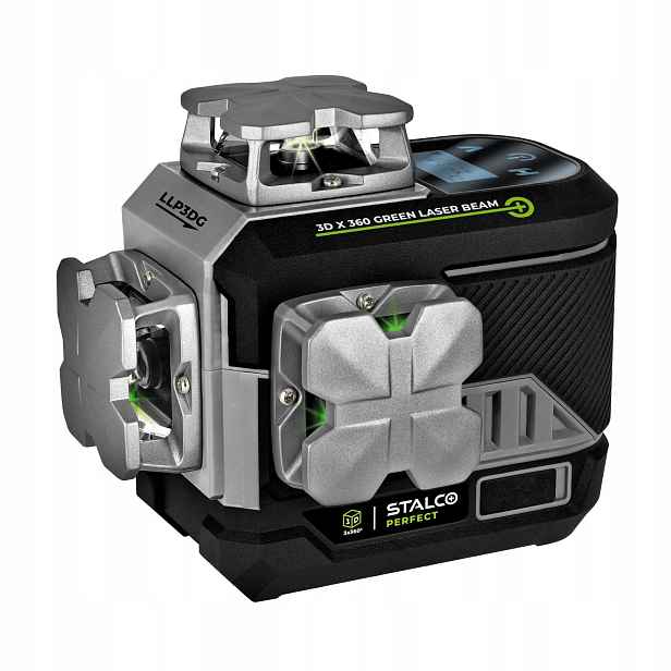 Křížový Laser Stalco Perfektní LLP3DG Zelený 3D Dosah 30 M Aplikace
