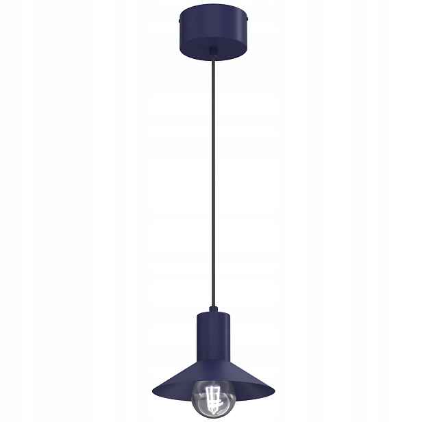 Luminex Nox závěsná lampa modrý kužel 20 cm E27 1x