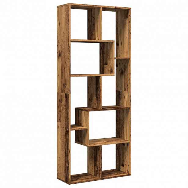 vidaXL Knihovna/dělící stěna old wood 67x25x161,5 cm kompozitní dřevo