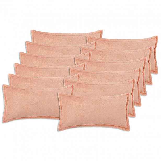vidaXL Povlak na polštář 12 pcs HOUTEN Růžová 40 x 80 cm Bouclé