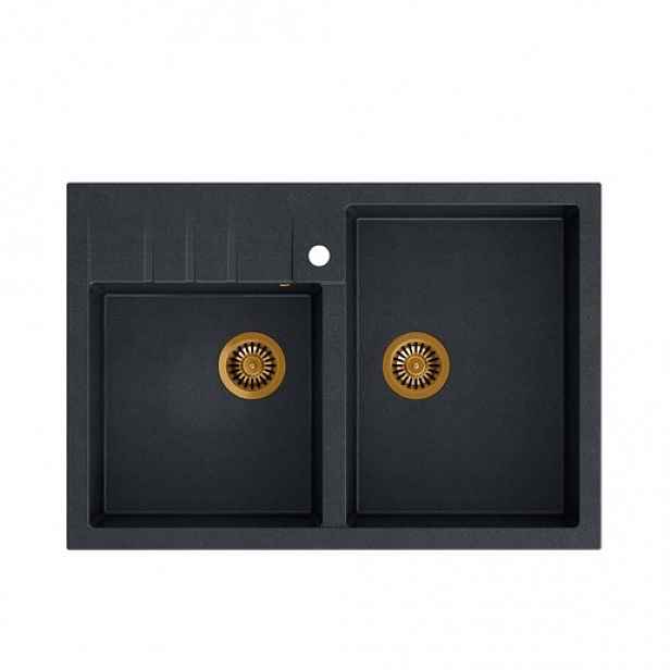 Dřez Quadron BILL120 černý diamant měď HCQB9062U8_PVDC1