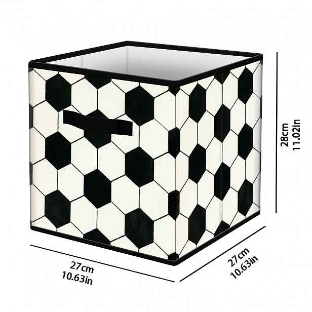 TEMU Skládací úložný box - 27X27X28 cm, domácí organizér, klasický koš s texturou fotbalového míče a designem pro sportovní fanoušky se zesílenými