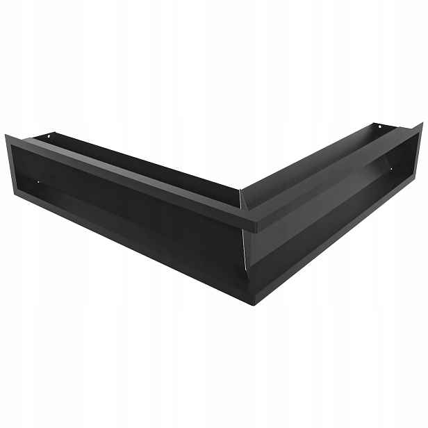 Ventilační mřížka do krbu Luft rohová 56x56x12 černá