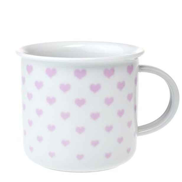 hrnek 380ml TINA - růžová SRDÍČKA U3295/38, čes.porcelán