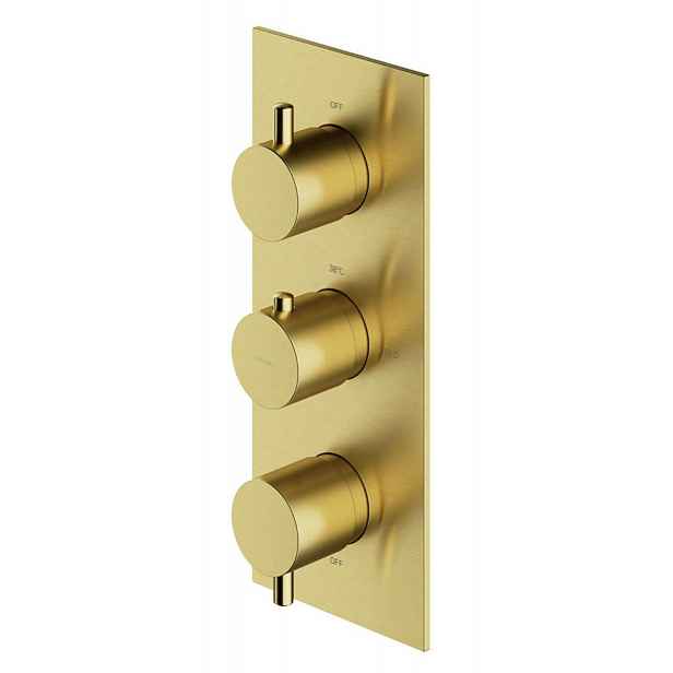 OMNIRES Y - Termostatická baterie pod omítku, pro 3 spotřebiče, kartáčovaná mosaz Y1238-KROBSB