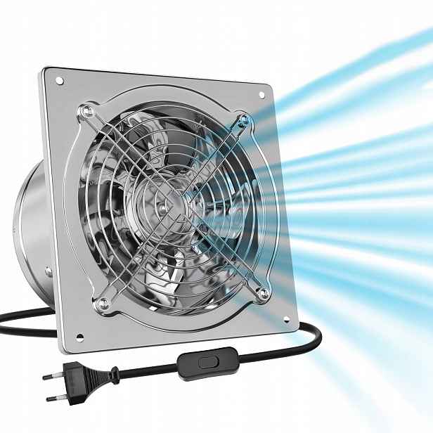 Průmyslový Nástěnný Odtahový Ventilátor 150 MM Výkonná Lopatka 525 m³/h