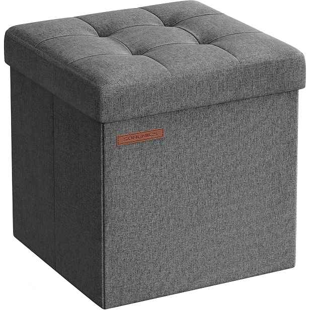 SONGMICS Taburet s úložným prostorem Nestro 30 cm šedý