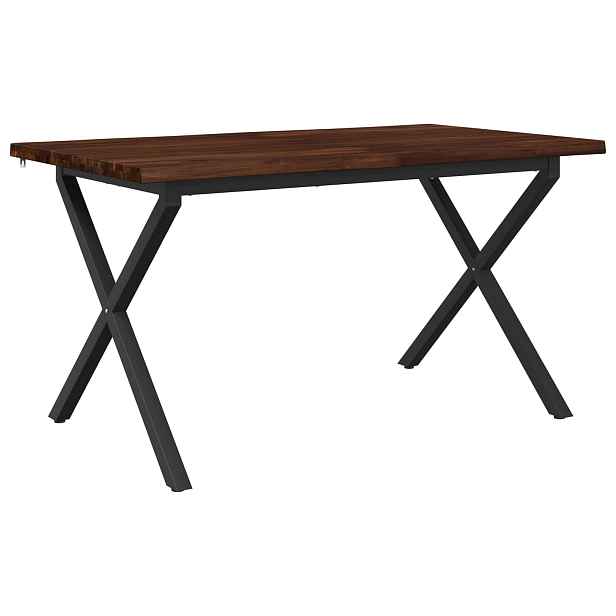 vidaXL Jídelní stůl s živým okrajem 140 x 80 x 75 cm Tmavě hnědá