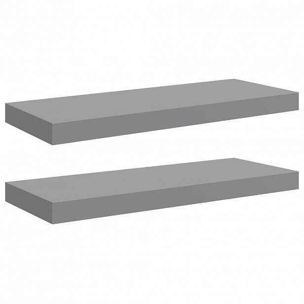 vidaXL Plovoucí nástěnné police 2 ks šedé 60 x 23,5 x 3,8 cm MDF