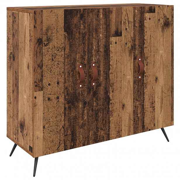vidaXL Servírovací skříň Staré dřevo 89,5 x 34 x 80 cm