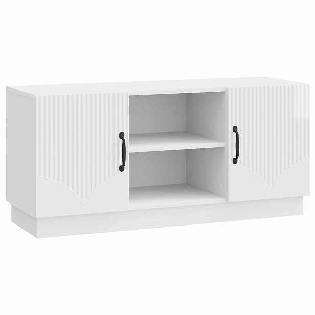 vidaXL Televizní skříň 102 x 34,5 x 47 cm Bílá s vysokým leskem