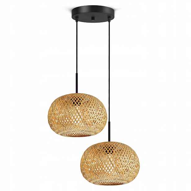 Závěsné Stropní Svítidlo Bambusové Pletené Boho Přírodní 580-EZ2 Led E27