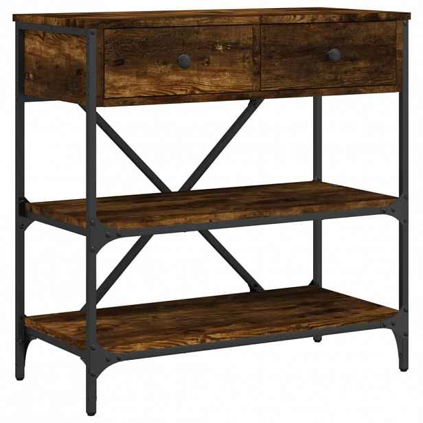 vidaXL Konzolový stolek kouřový dub 75 x 34,5 x 75 cm kompozitní dřevo