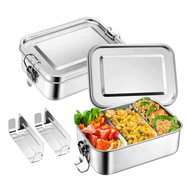 Bento Lunchbox Nerezová Ocel 2x850 ml Vzduchotěsná nádoba na potraviny