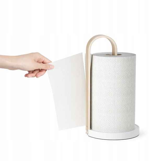 Držák na papírové utěrky Bellwood v. 31 cm, bílý/přírodní Umbra