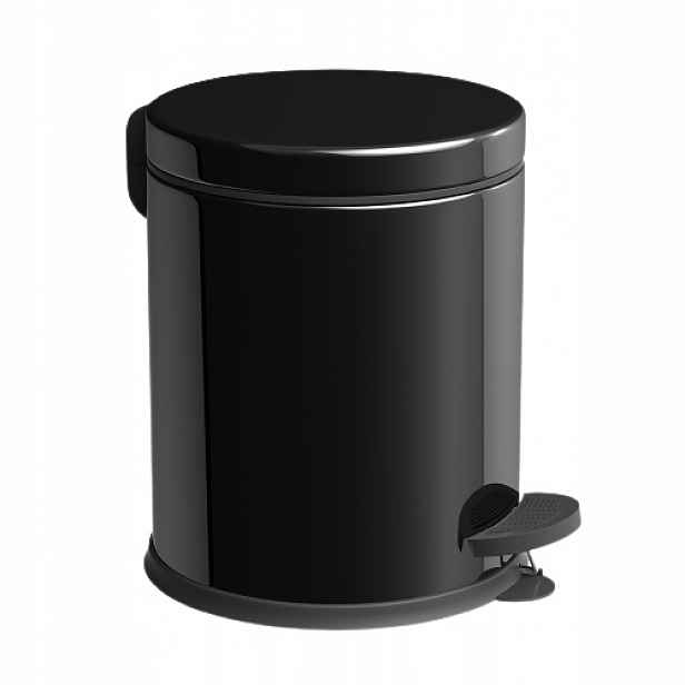 Odpadkový koš do koupelny s pedálem černý ocel Easyform 12 l