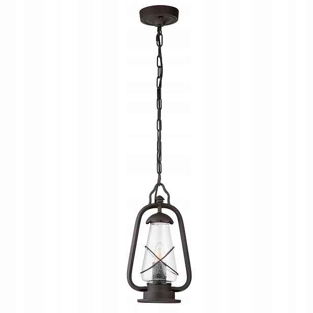 Venkovní závěsná lampa lucerna hnědá klasická vintage retro Elstead