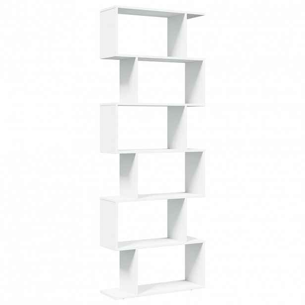 vidaXL Knihovna/dělící stěna 6patrová bílá 70x24x193 cm kompozit