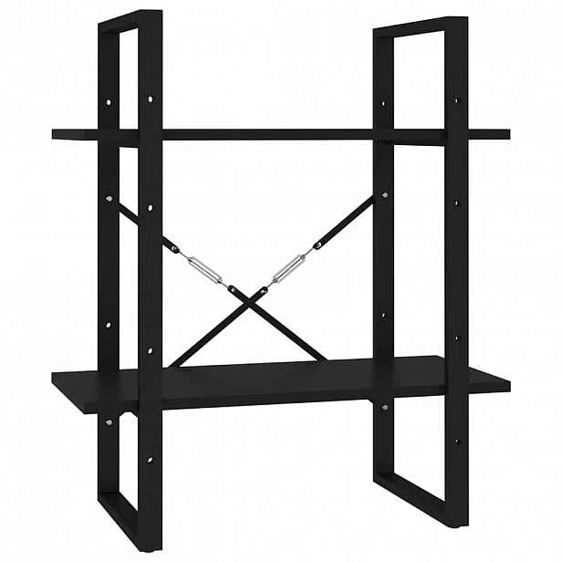 vidaXL Knihovna se 2 policemi černá 60 x 30 x 70 cm kompozitní dřevo