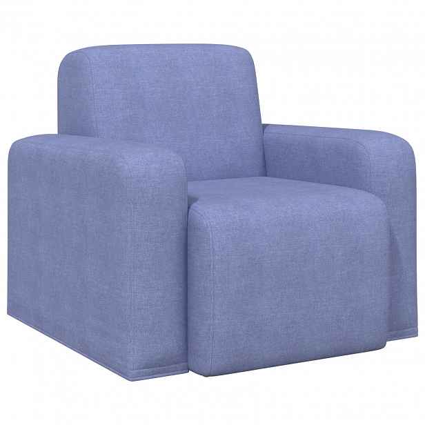 vidaXL křeslo Modrá džínovina Textil