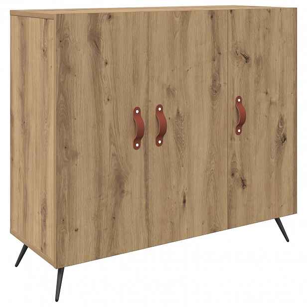 vidaXL Servírovací skříň Artisanový dub 89,5 x 34 x 80 cm