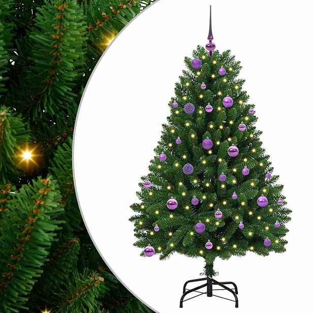 vidaXL Umělý vánoční stromeček 150 cm 150 LED Teplá bílá PVC a ocel