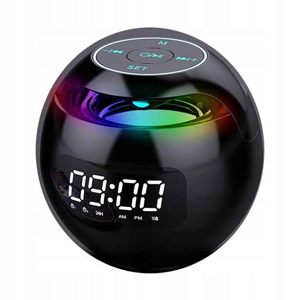 Budík Rádio Fm Radiobudík Bluetooth Noční Lampa Rgb Pro Děti