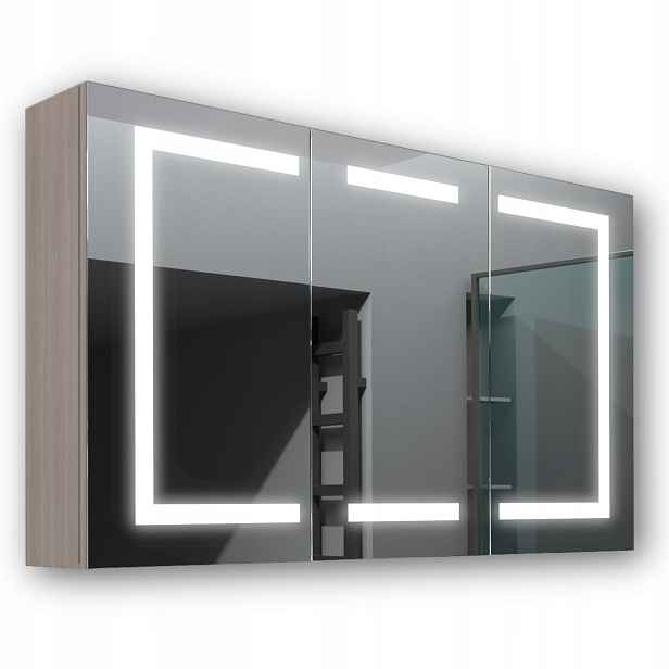 Dřevěná skříňka 120x70 Led zrcadlo Zeus Akácie