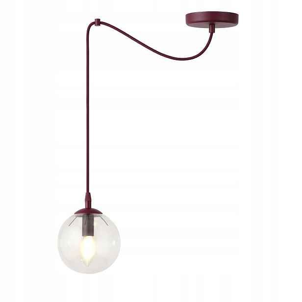 Emibig závěsná lampa Gigi vínová skleněná koule 1xE14 10W