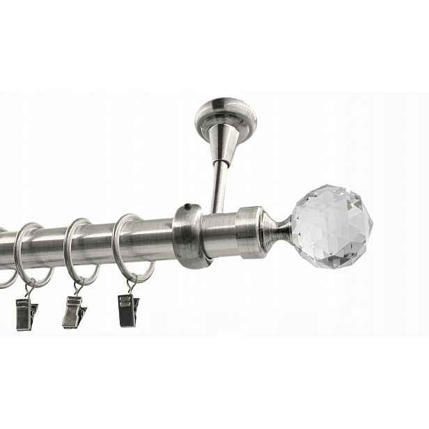 Jednoduchá garnýž stropní nikl mix koncovek Imperia Deco 25 mm 300 cm