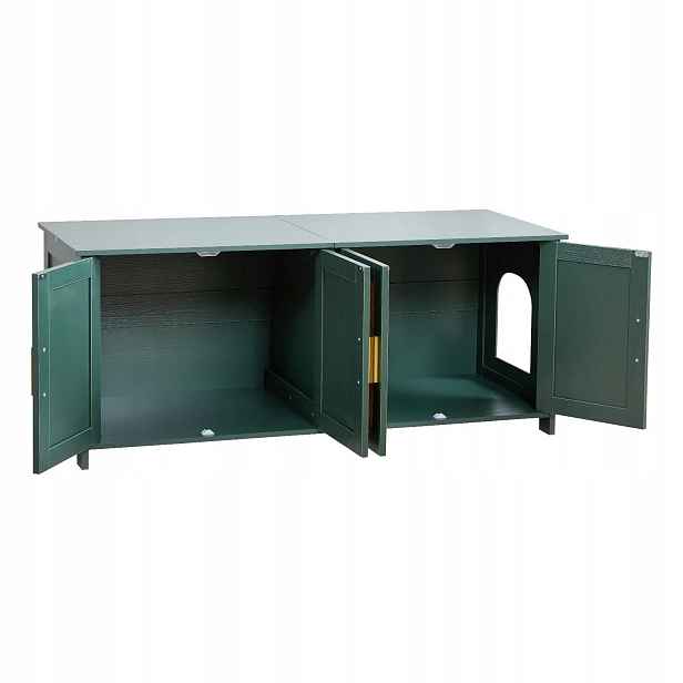 Komoda záchodová skříň premium zelená 1200 x 450 x 500 mm 2 vchody ratan