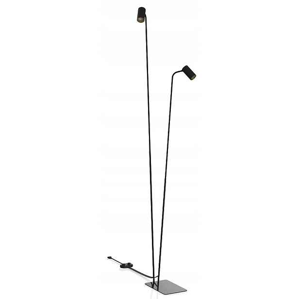 Stojací lampa Mono Černá Zlatá 2xGU10 216cm Stojací lampa pro obývací pokoj domu