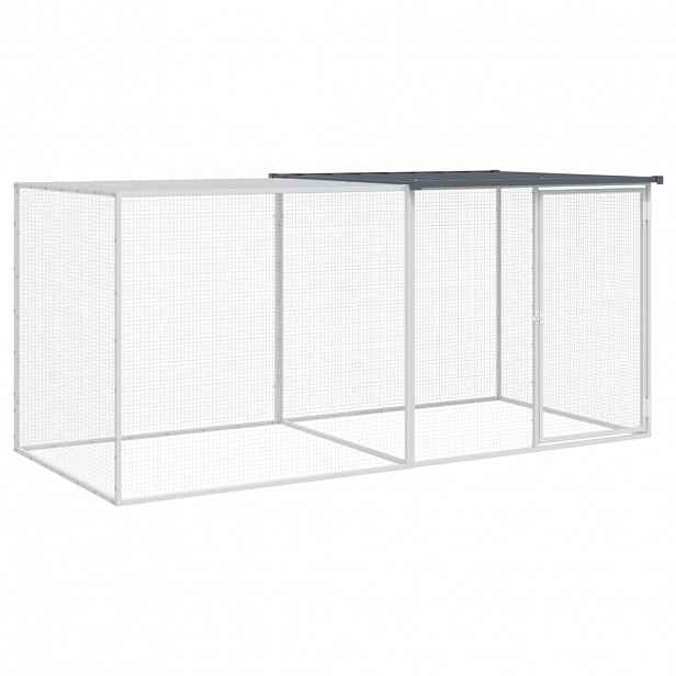vidaXL Klec pro kuřata se střechou antracitová 203 x 98 x 90 cm pozinkovaná ocel
